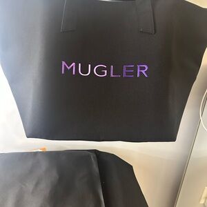 Mugler black tote bag with dust bag
